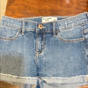 Abercrombie Kids Blue Jean Shorts with Frayed Hem